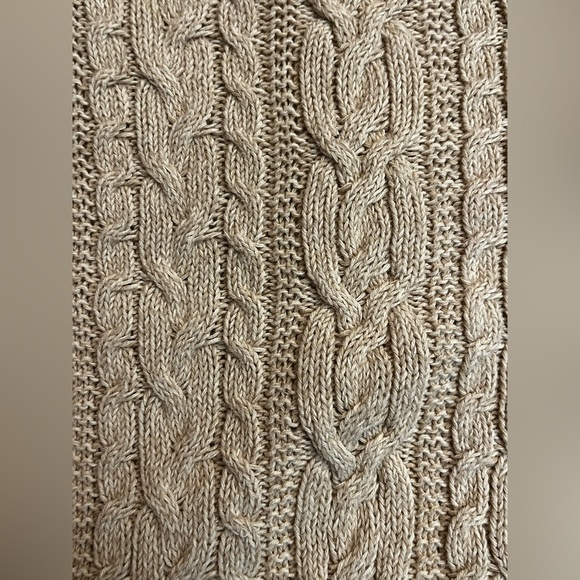 Lauren Ralph Lauren cable knit sweater in tan - Picture 5 of 8
